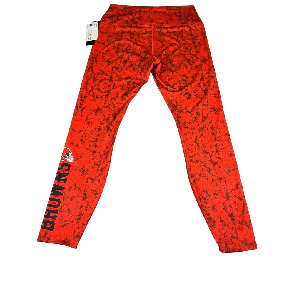 NFL‎ Cleveland Browns Leggings Women XL Orange Black Marble FOCO NWT